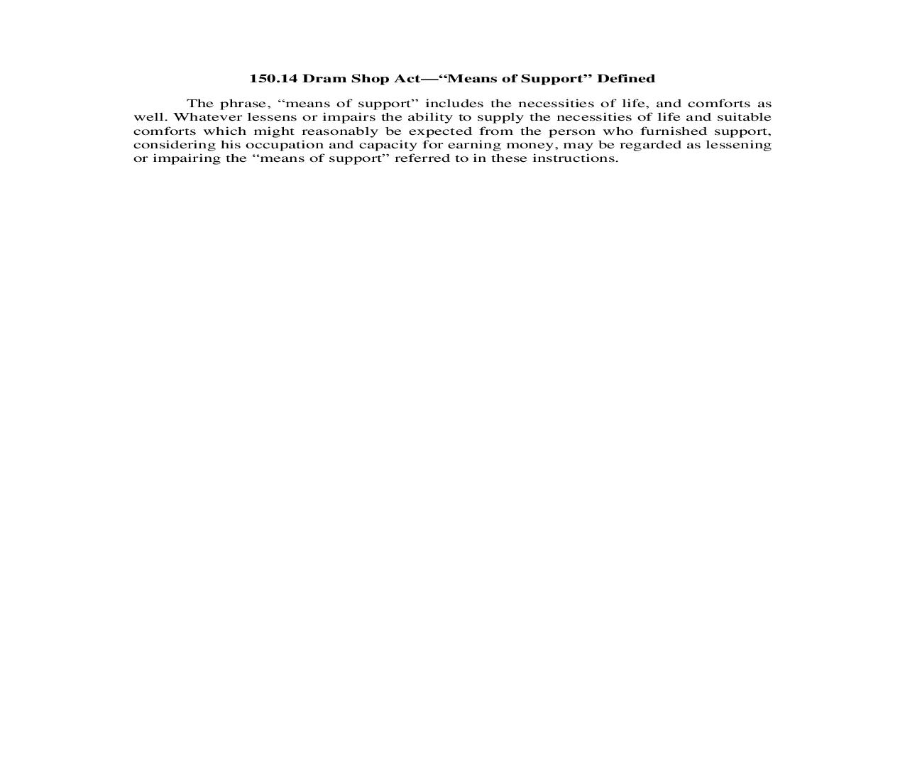 150.14. Dram Shop Act-Means of Support-Defined | Pdf Doc Docx | Illinois_JI