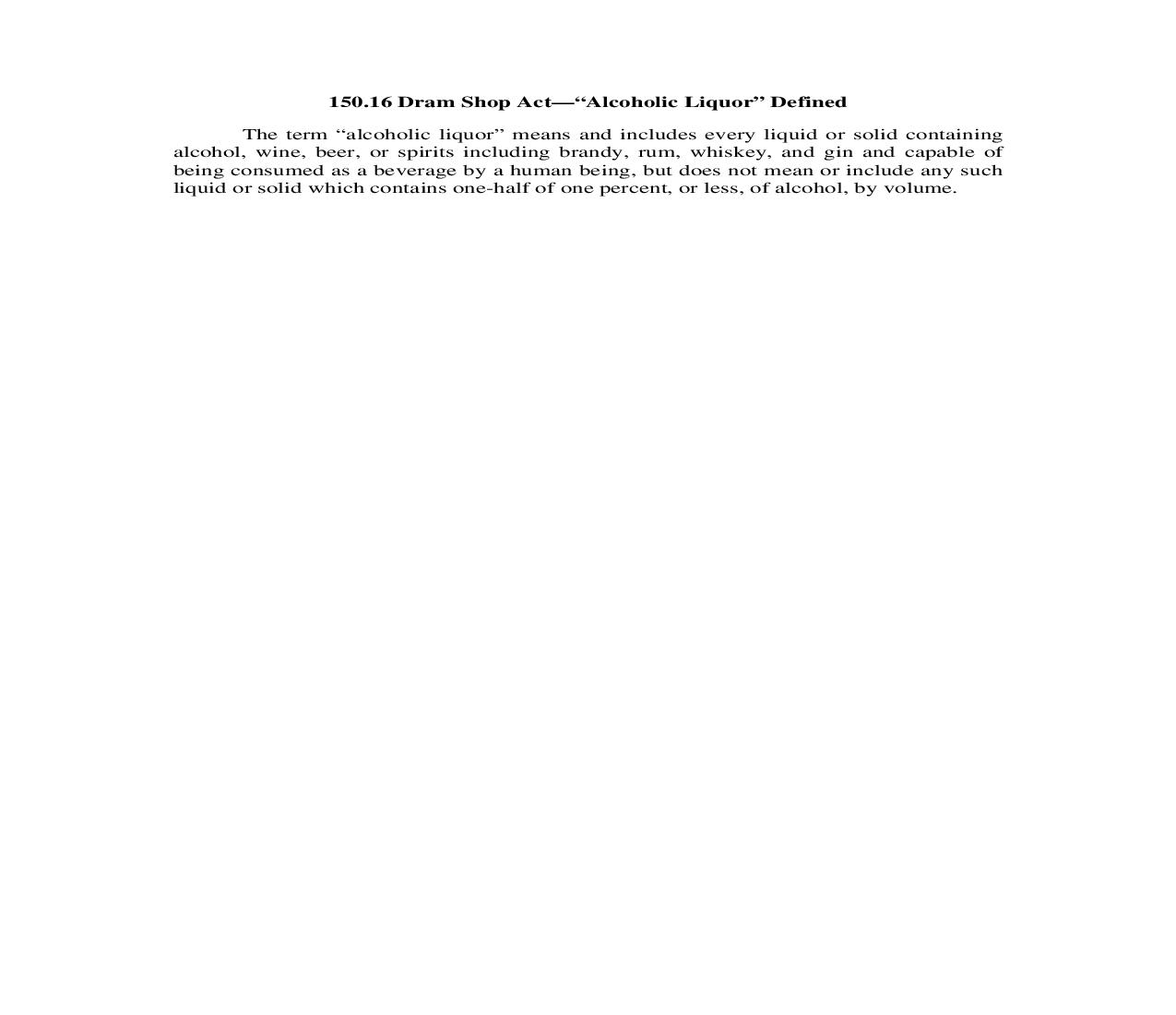 150.16. Dram Shop Act-Alcoholic Liquor Defined | Pdf Doc Docx | Illinois_JI