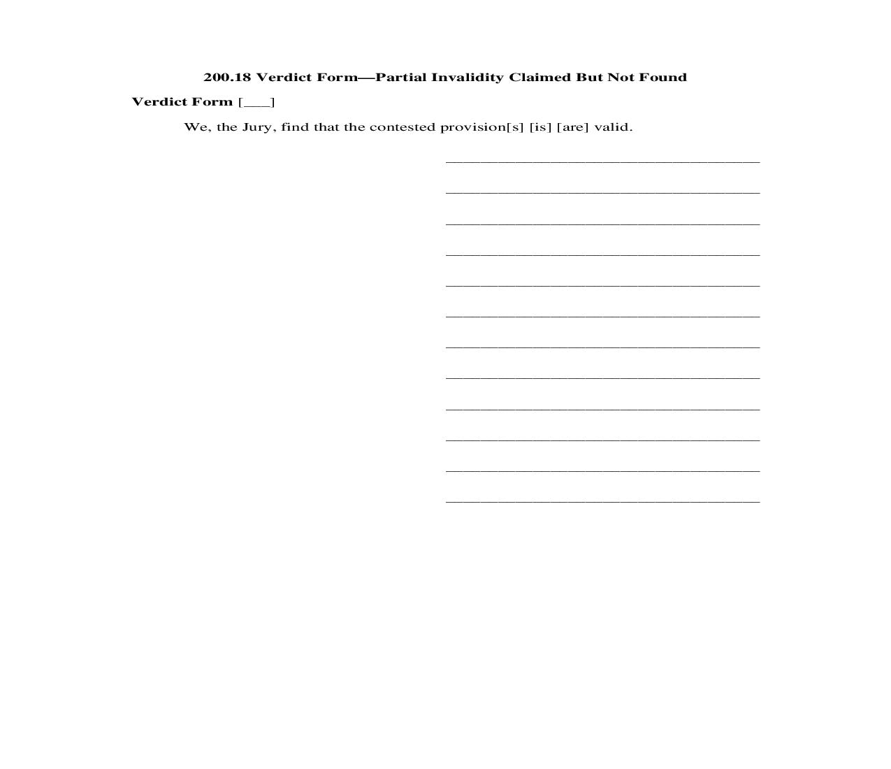 200.18. Verdict Form-Partial Invalidity Claimed But Not Found | Pdf Doc Docx | Illinois_JI