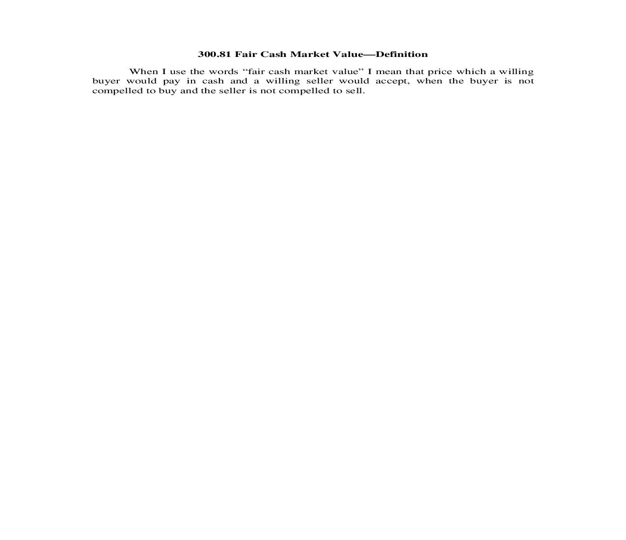 300.81. Fair Cash Market Value-Definition | Pdf Doc Docx | Illinois_JI