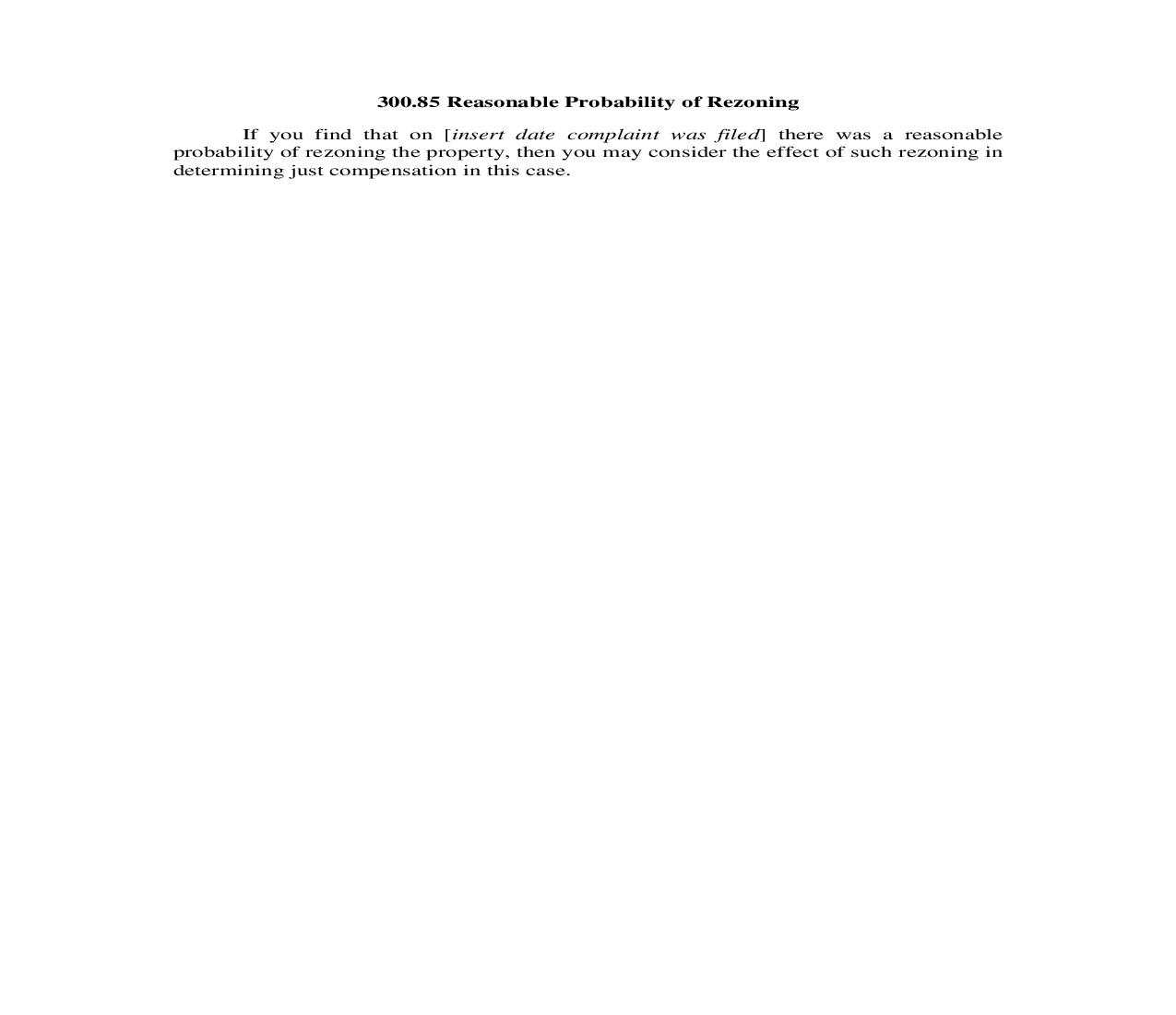 300.85. Reasonable Probability of Rezoning | Pdf Doc Docx | Illinois_JI