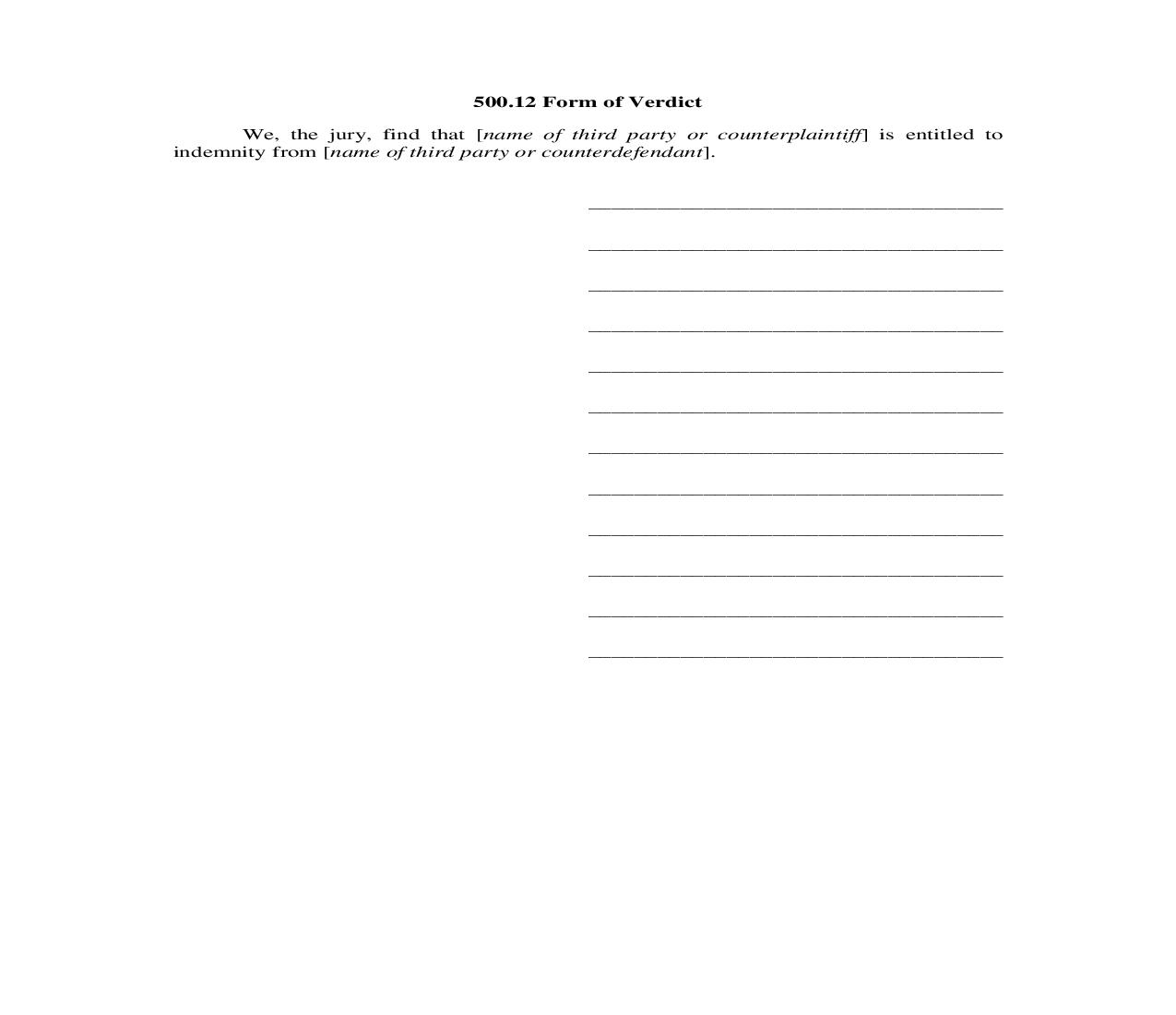 500.12. Form of Verdict | Pdf Doc Docx | Illinois_JI