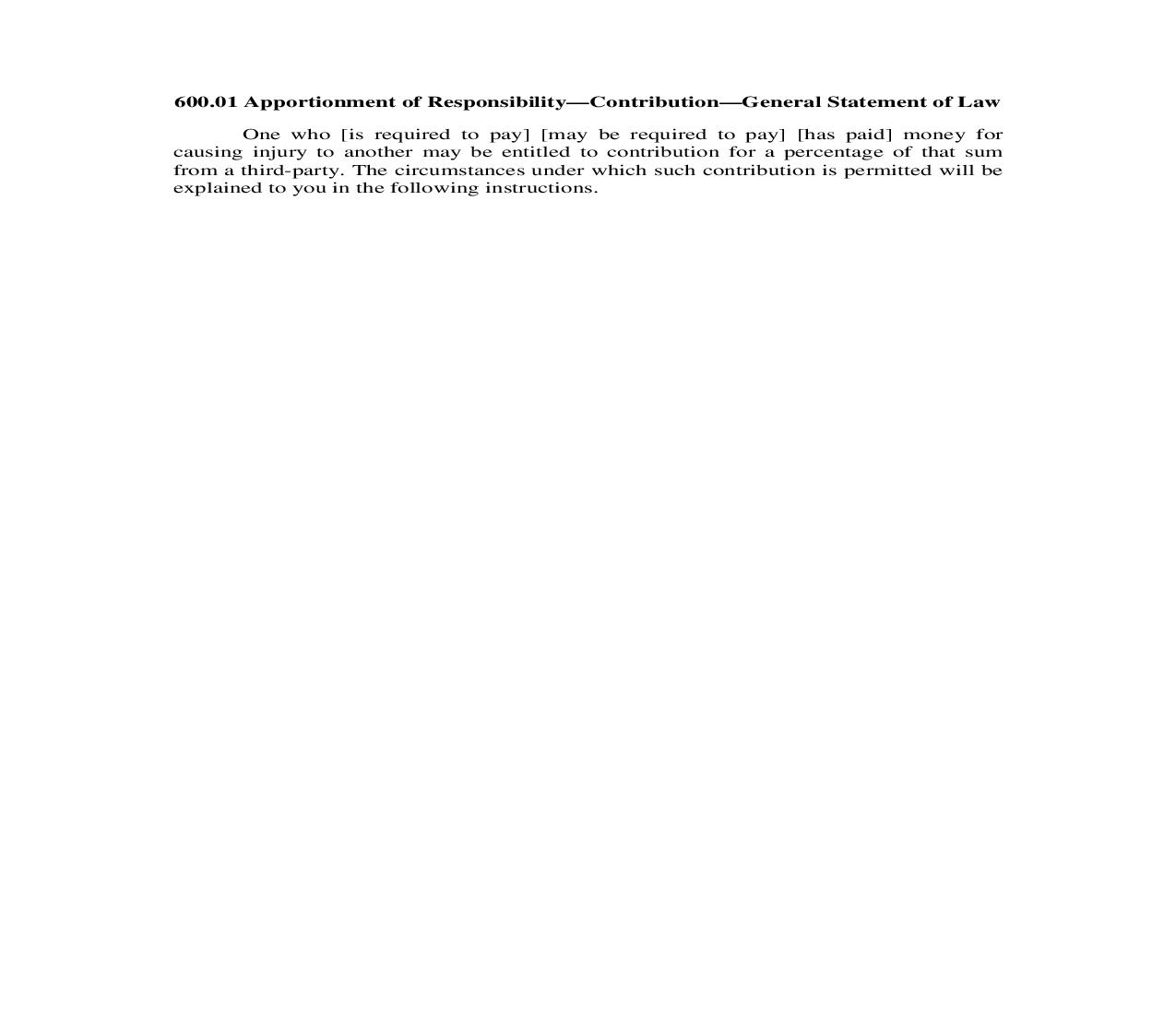 600.01. Apportionment of Responsibility-Contribution-General Statement of Law | Pdf Doc Docx | Illinois_JI