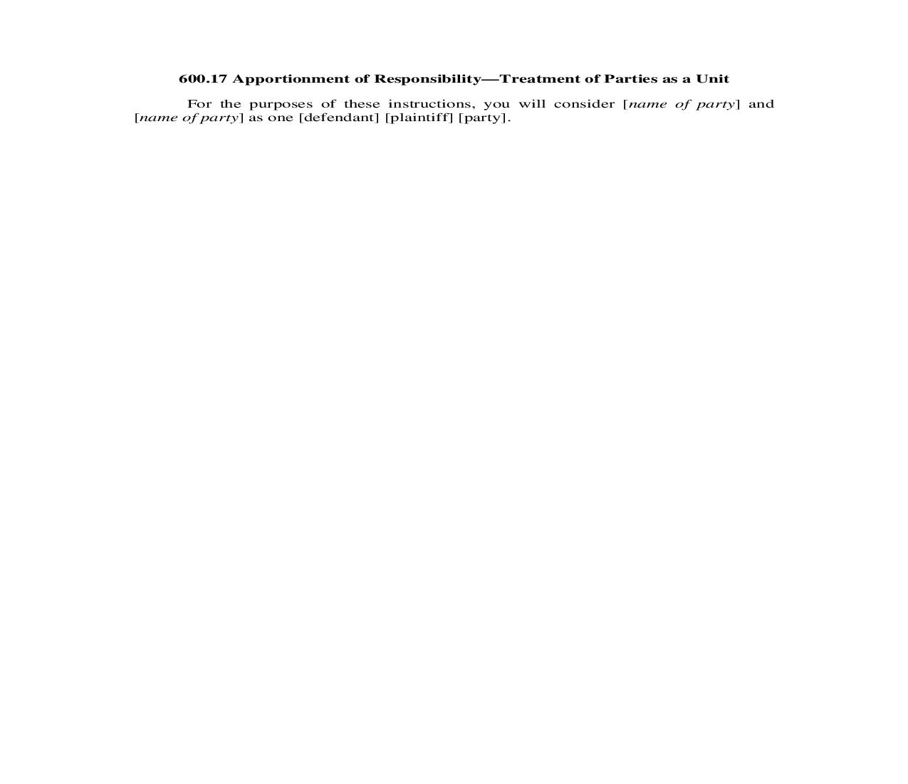 600.17. Apportionment of Responsibility-Treatment of Parties as a Unit | Pdf Doc Docx | Illinois_JI