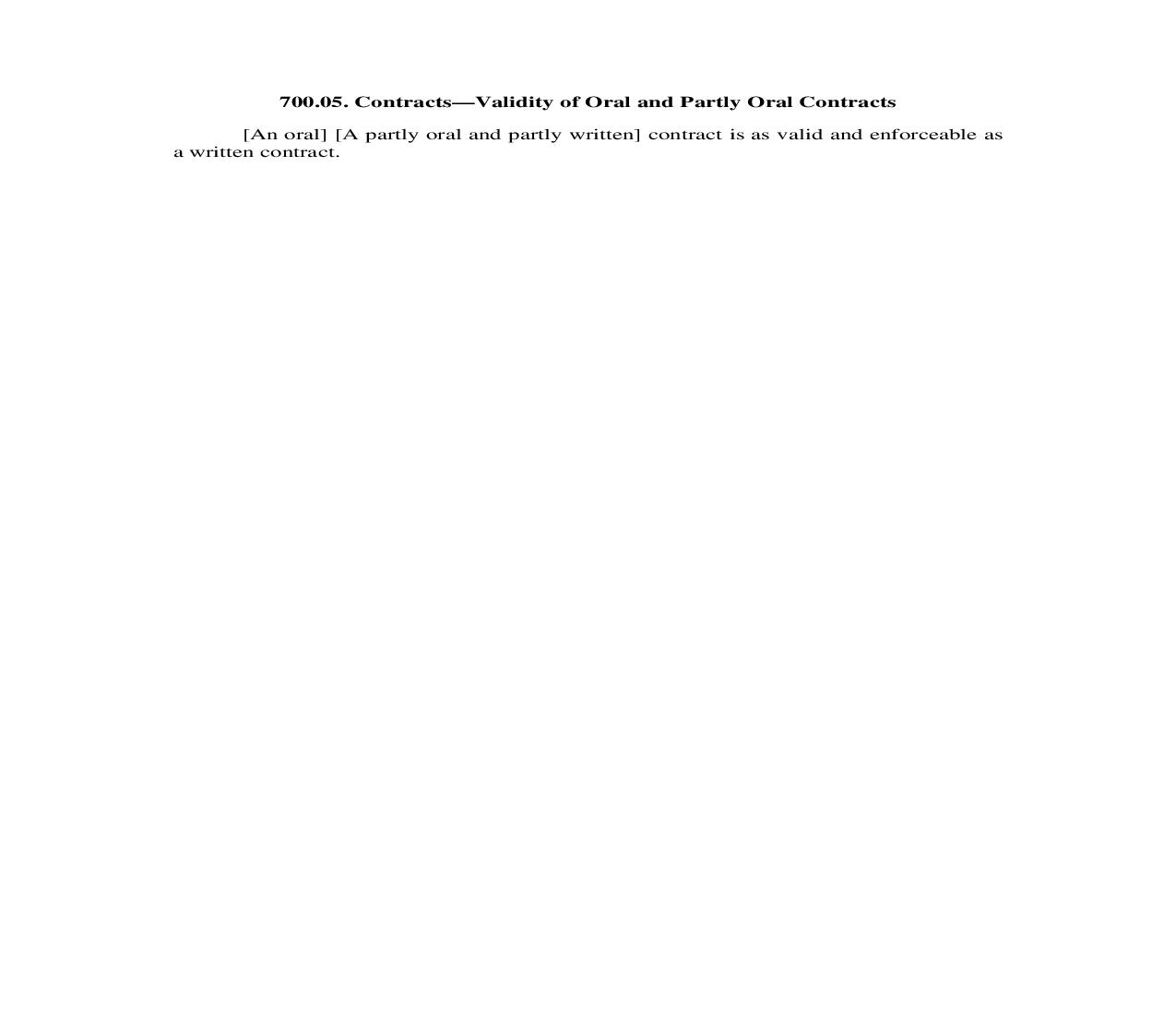 700.05. Contracts-Validity of Oral and Partly Oral Contracts | Pdf Doc Docx | Illinois_JI