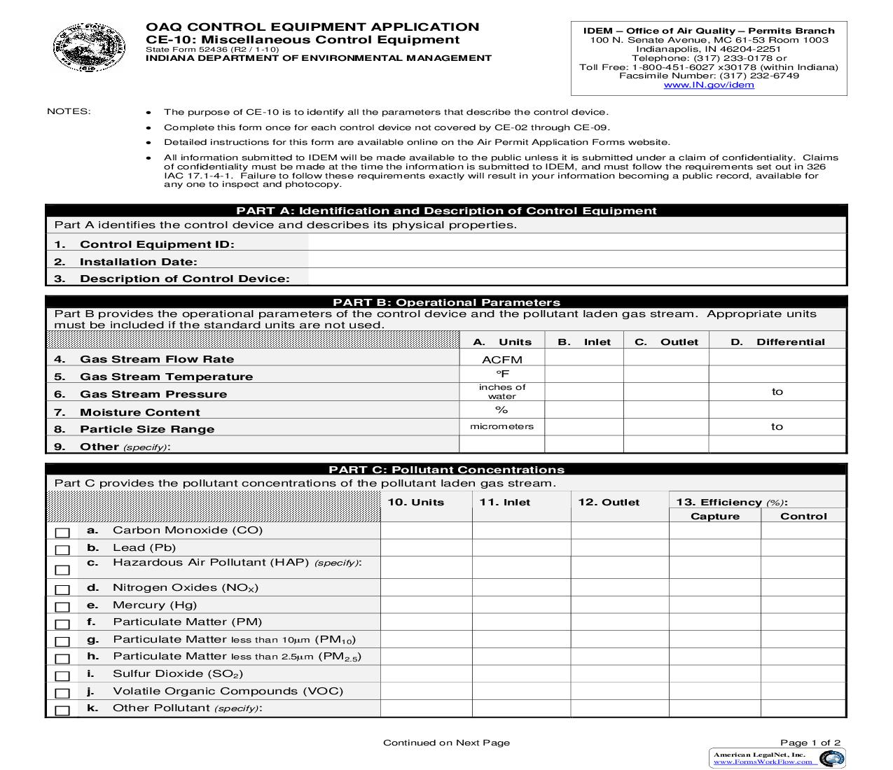 OAQ Control Equpiment Application CE-10 Miscellaneous Control Equipment {52436} |  | Indiana