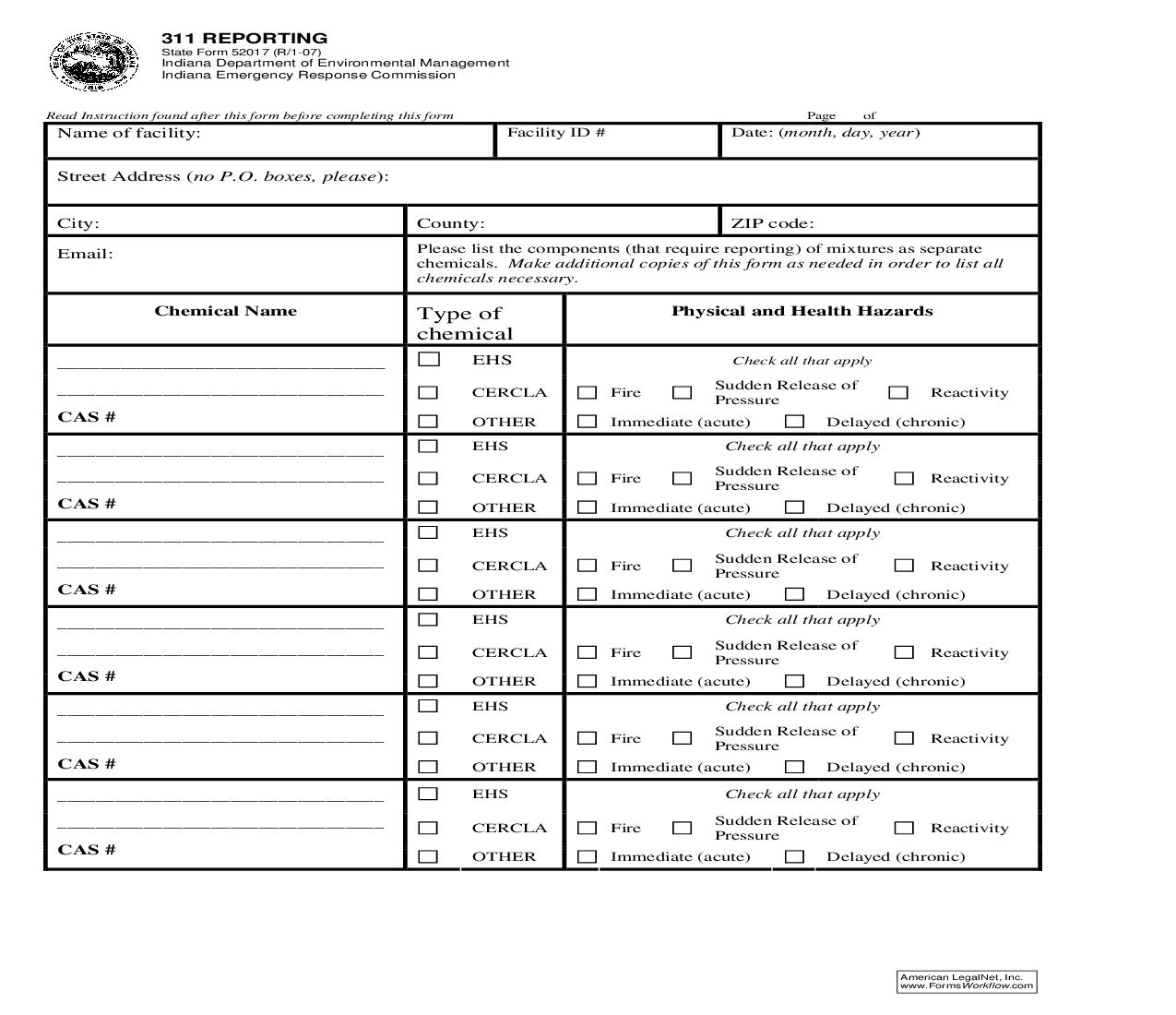 311 Reporting {52017} |  | Indiana
