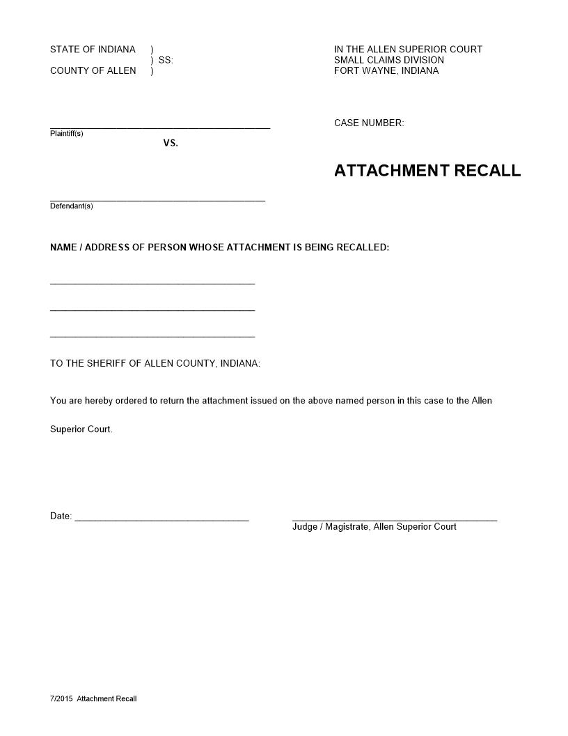 Attachment Recall | Pdf Fpdf Docx | Indiana
