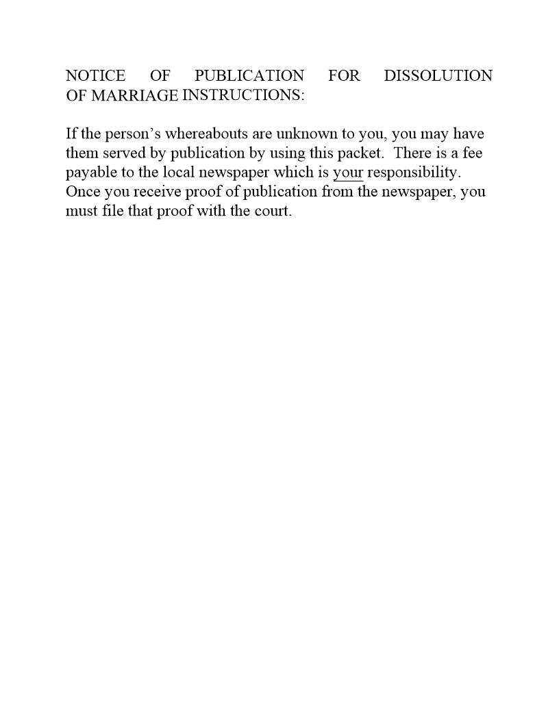 Notice Of Petition For Dissolution Of Marriage | Pdf Fpdf Docx | Indiana