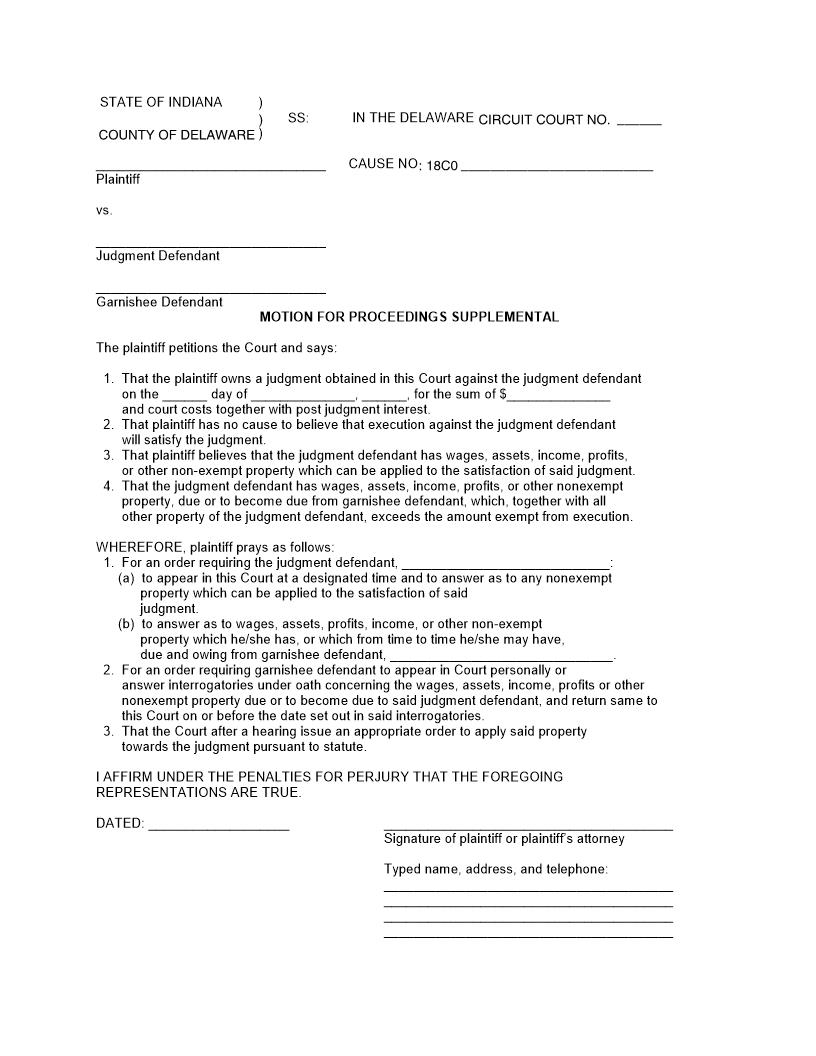 Order To Appear In Court | Pdf Fpdf Doc Docx | Indiana