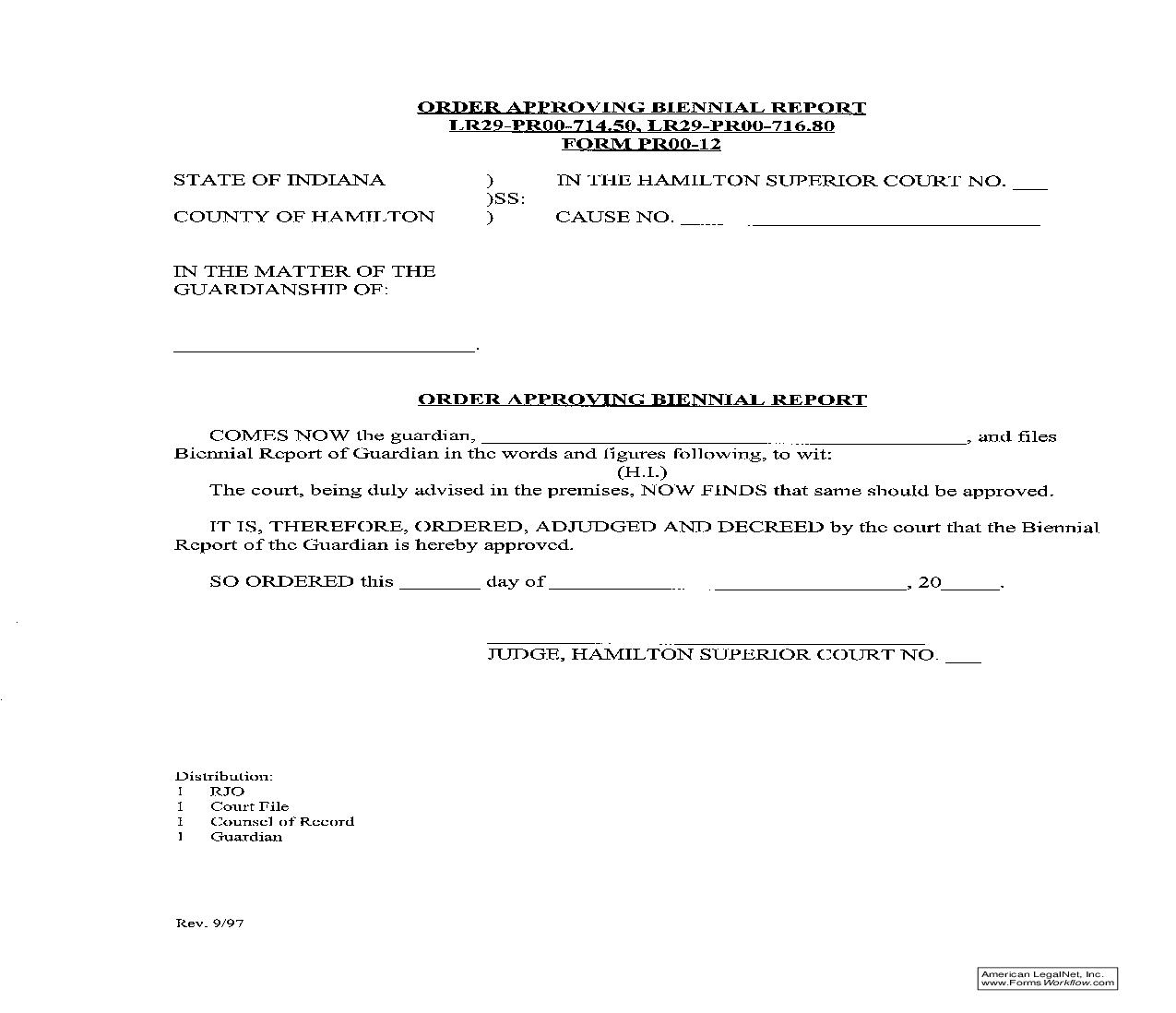 Order Approving Biennial Report {PR12} | Pdf Fpdf Doc Docx | Indiana