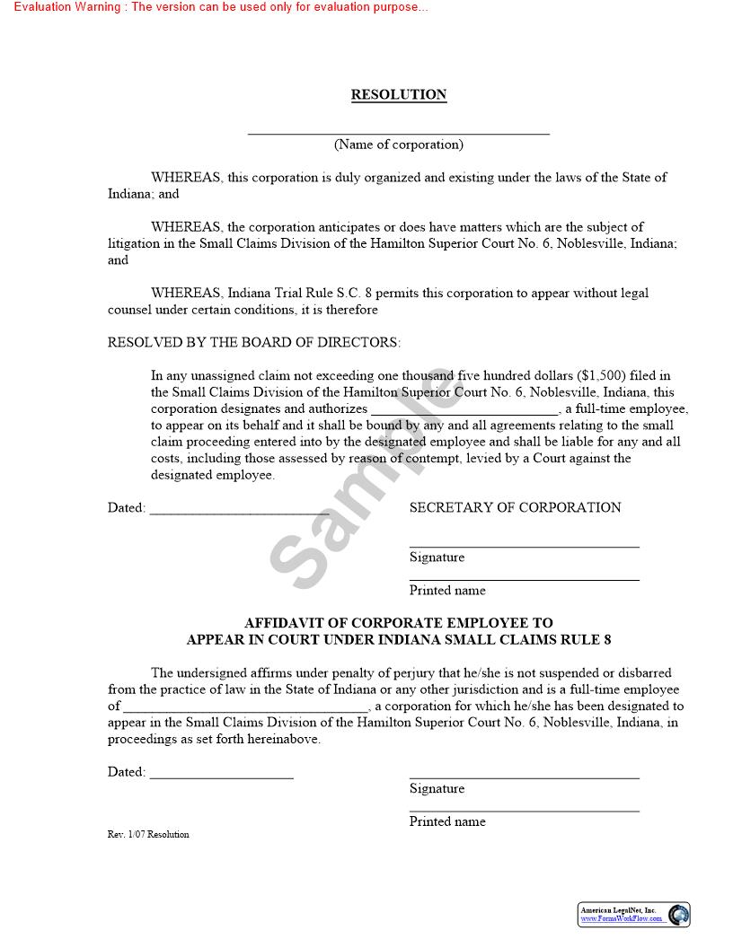 Resolution | Pdf Fpdf Doc Docx | Indiana