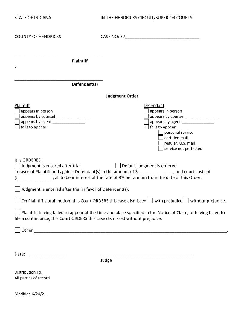 Judgment Order | Pdf Fpdf Docx | Indiana