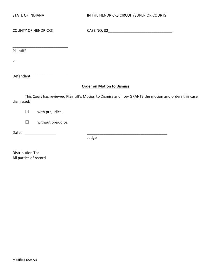 Order On Motion To Dismiss | Pdf Fpdf Docx | Indiana