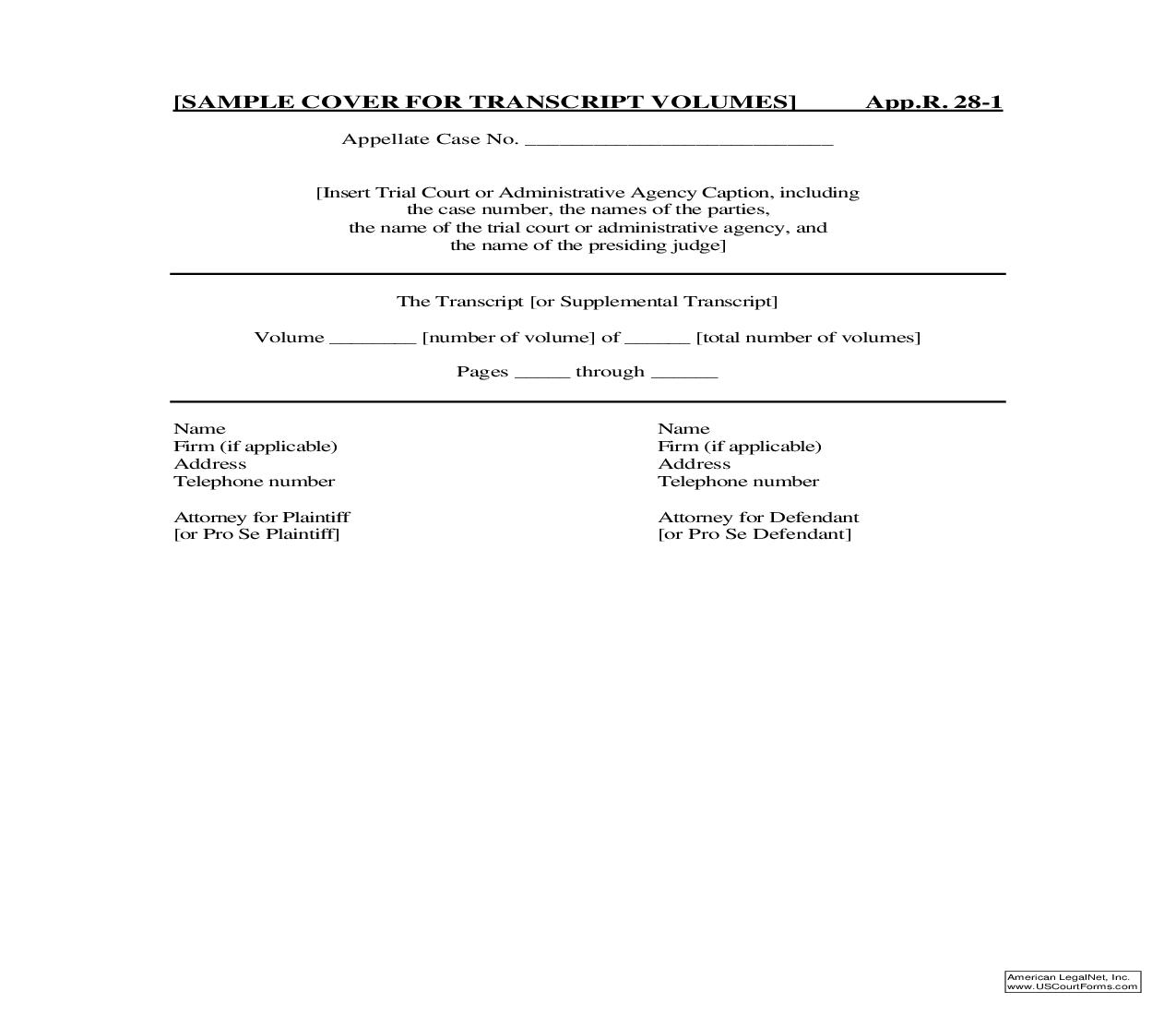 Sample Cover For Transcript Volumes | Pdf Fpdf Doc Docx | Indiana