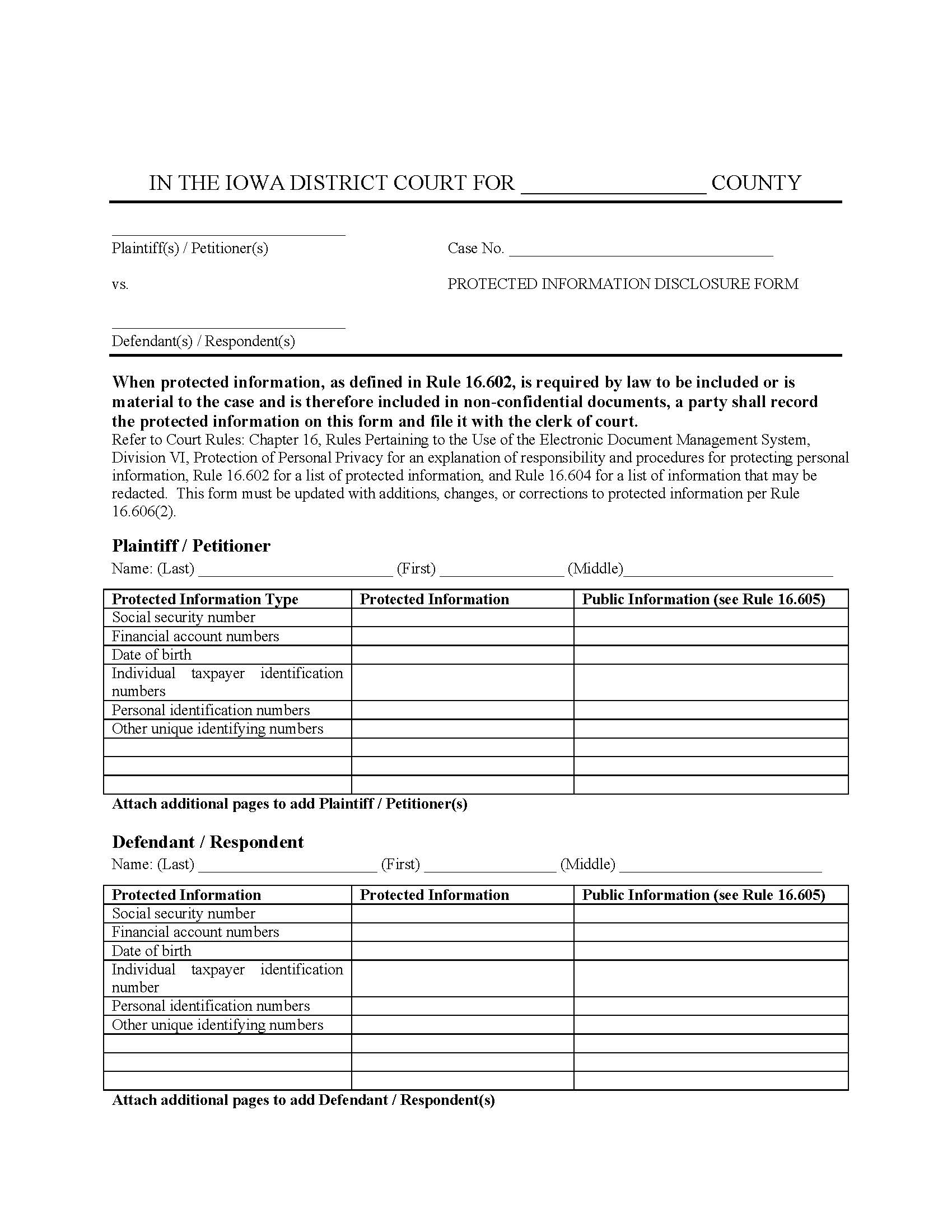 Confidential Information - Social Security Number Form | Pdf Fpdf Doc Docx | Iowa