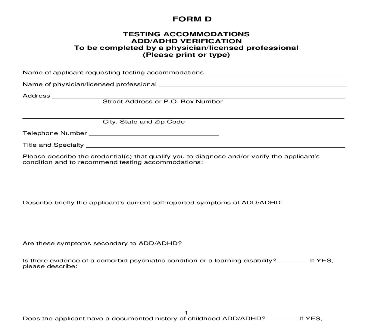 Application For Testing Accommodations - Form D | Pdf Fpdf Doc Docx | Iowa