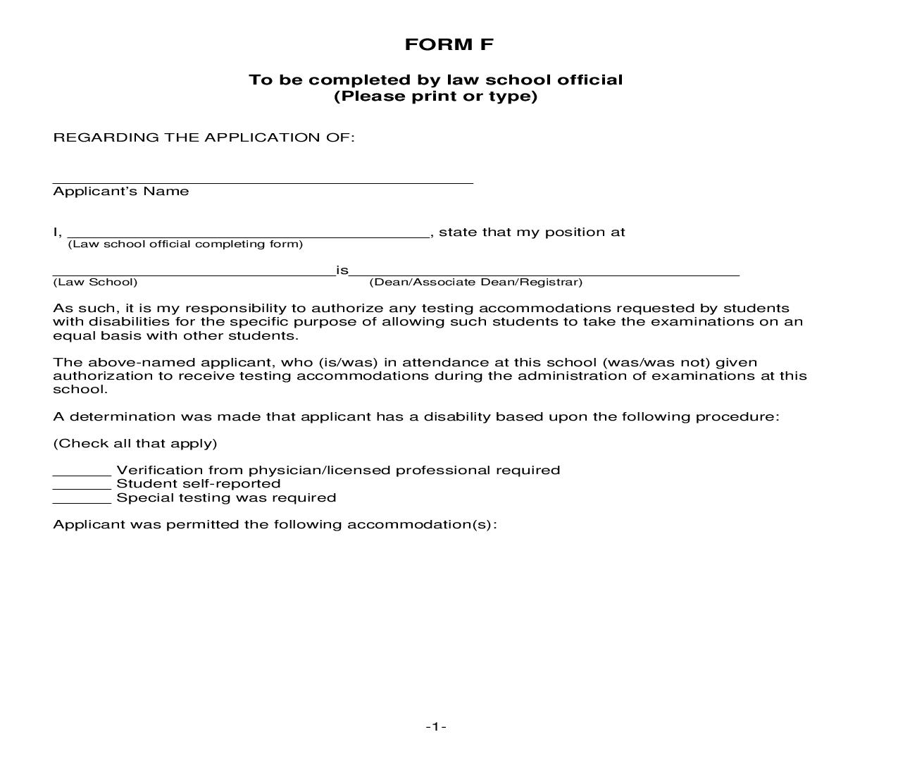 Application For Testing Accommodations - Form F | Pdf Fpdf Doc Docx | Iowa