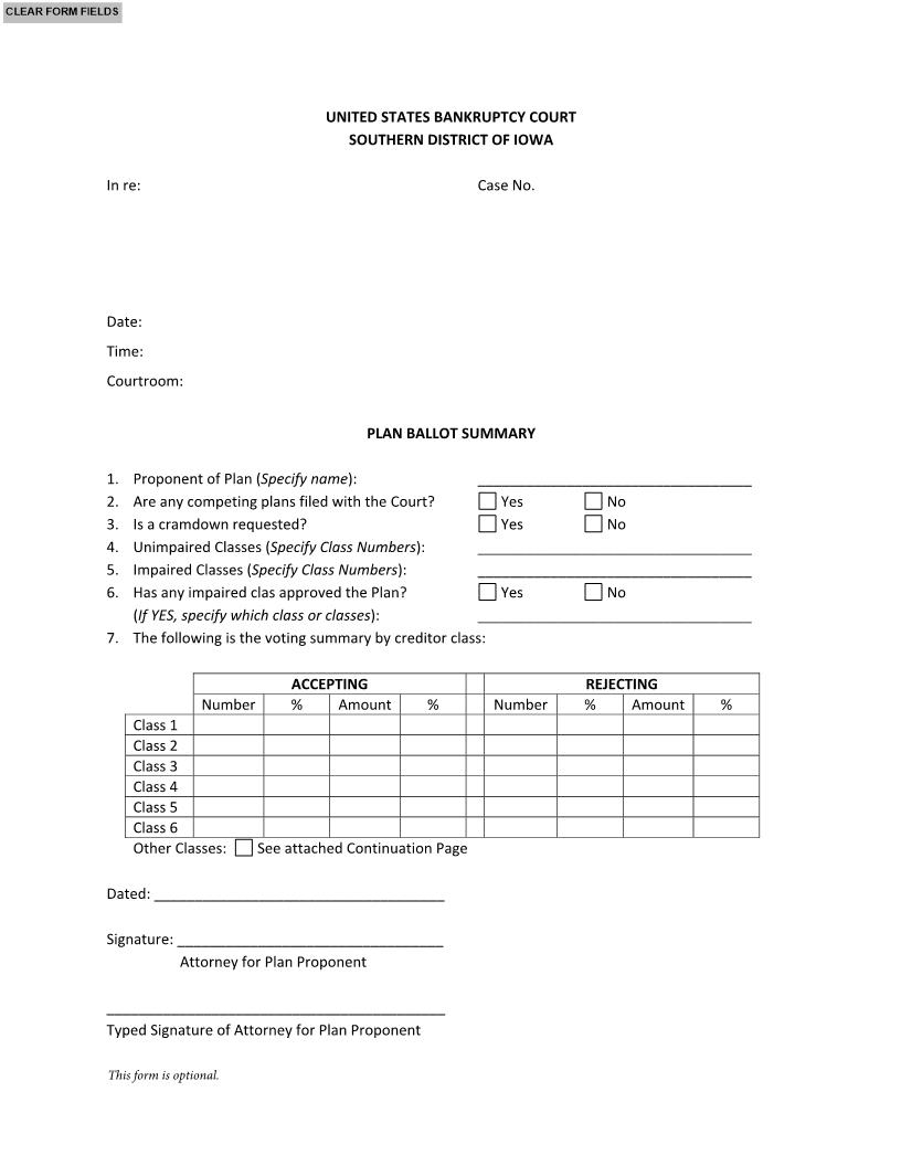 Plan Ballot Summary | Pdf Fpdf Docx | Iowa