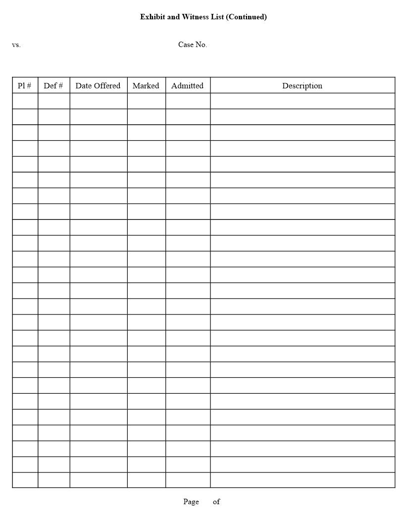 Exhibit And Witness List (Continued) | Pdf Fpdf Docx | Iowa