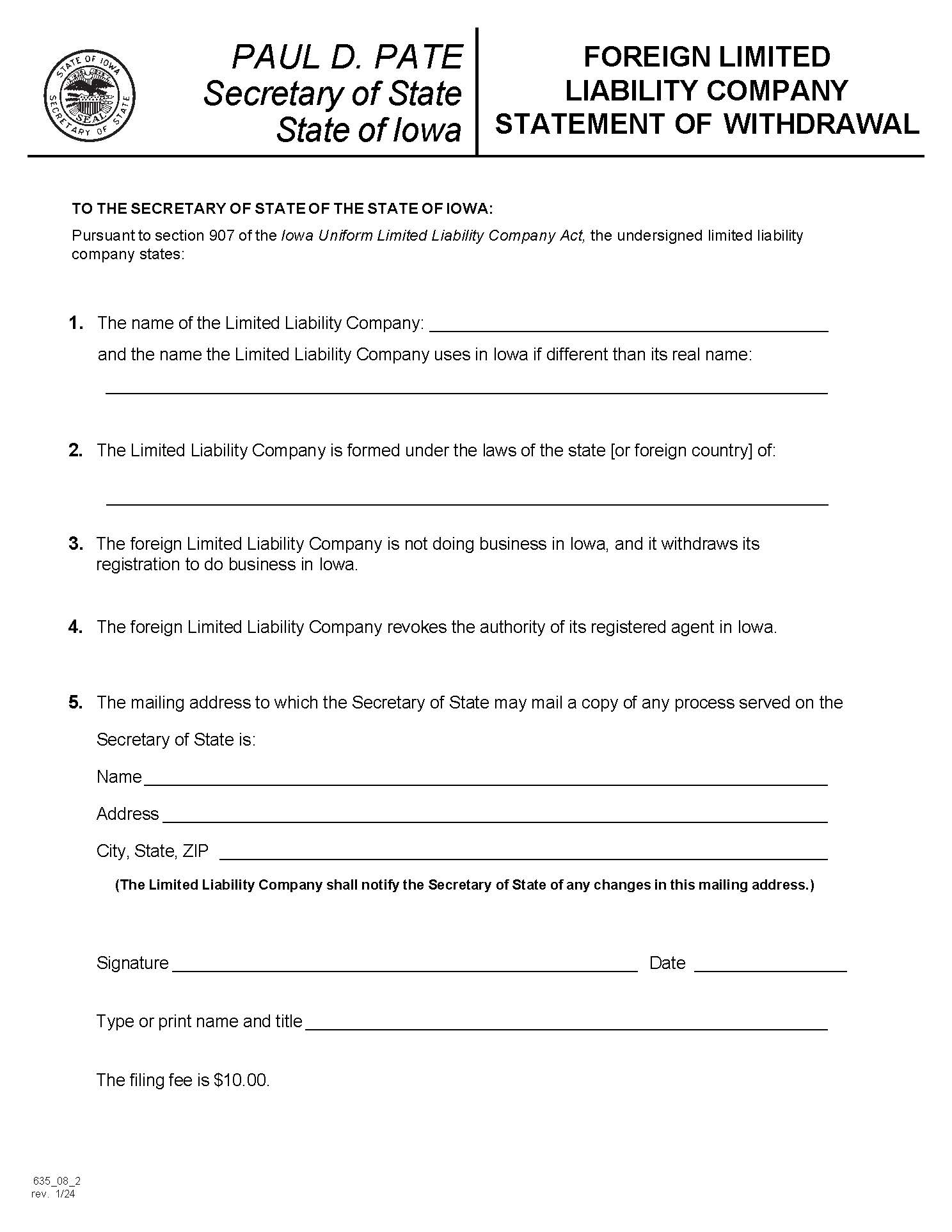 Statement Of Cancellation {635_08_2} | Pdf Fpdf Doc Docx | Iowa