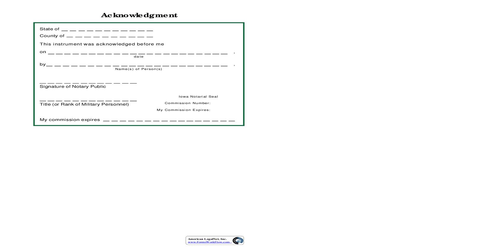 Acknowledgment | Pdf Fpdf Doc Docx | Iowa