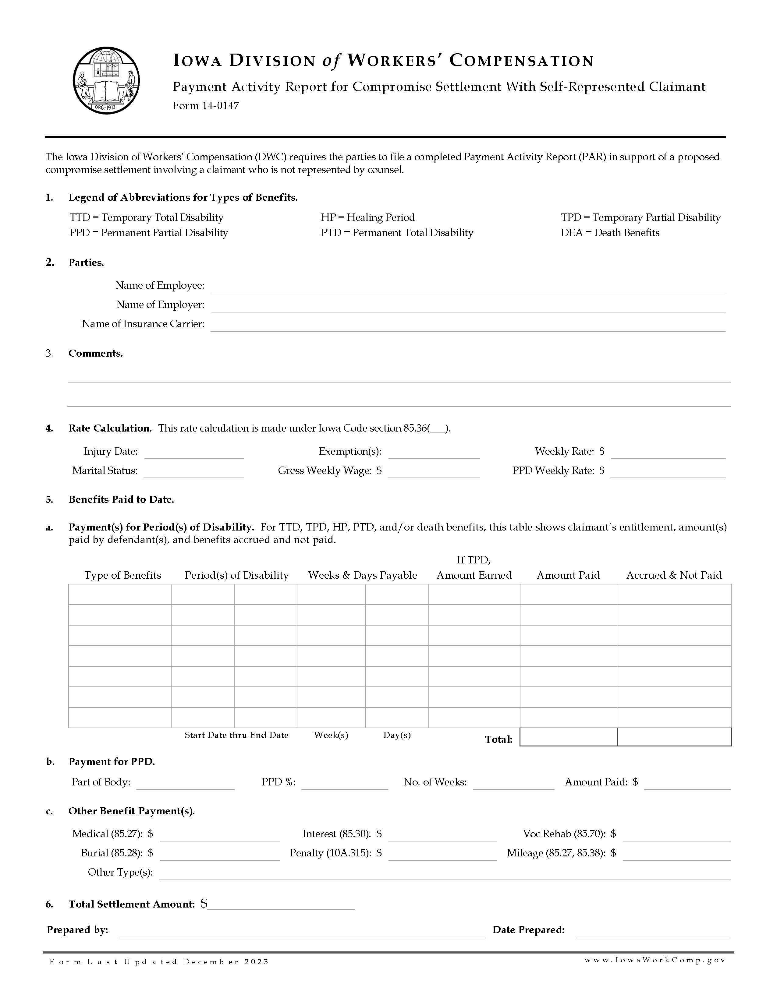 Payment Activity Report {14-0147} | Pdf Fpdf Doc Docx | Iowa