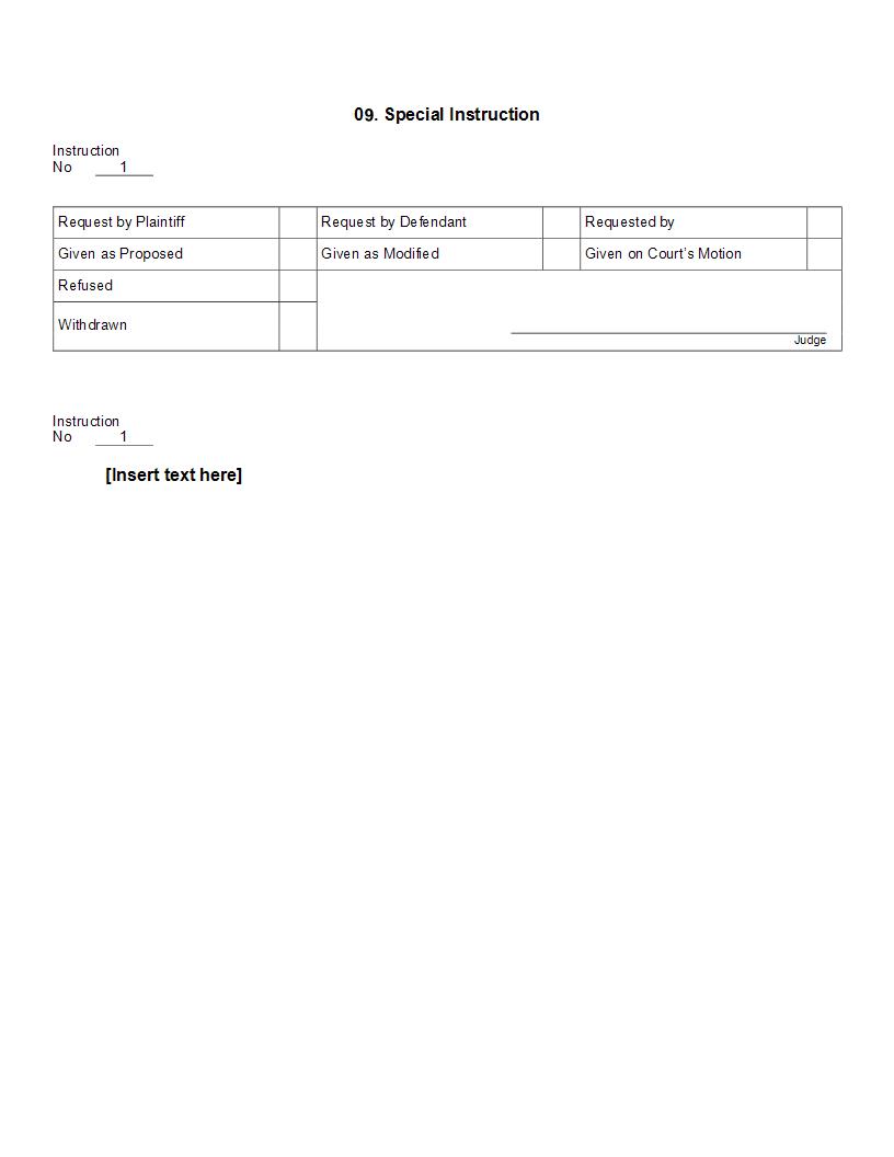 09. Special Instruction | Pdf Docx | Jury Instructions