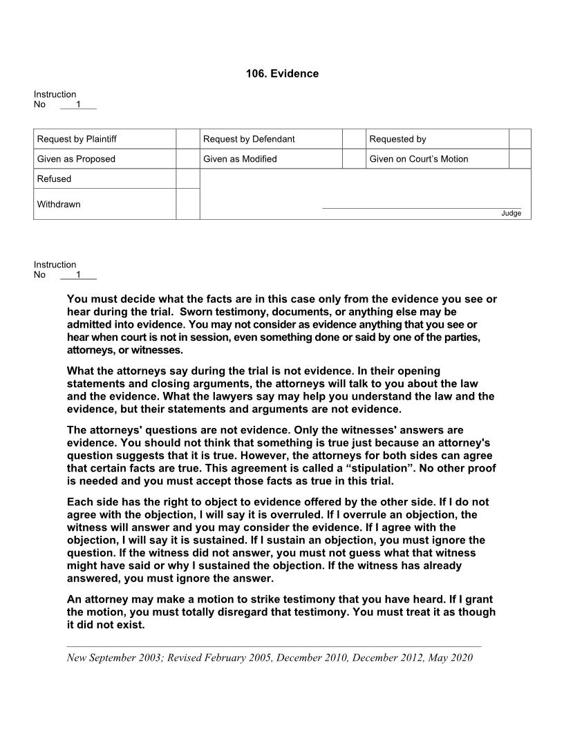 106. Evidence | Pdf Docx | Jury Instructions