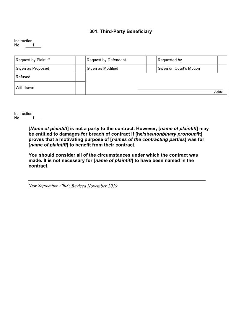 301. Third-Party Beneficiary | Pdf Doc Docx | Jury Instructions