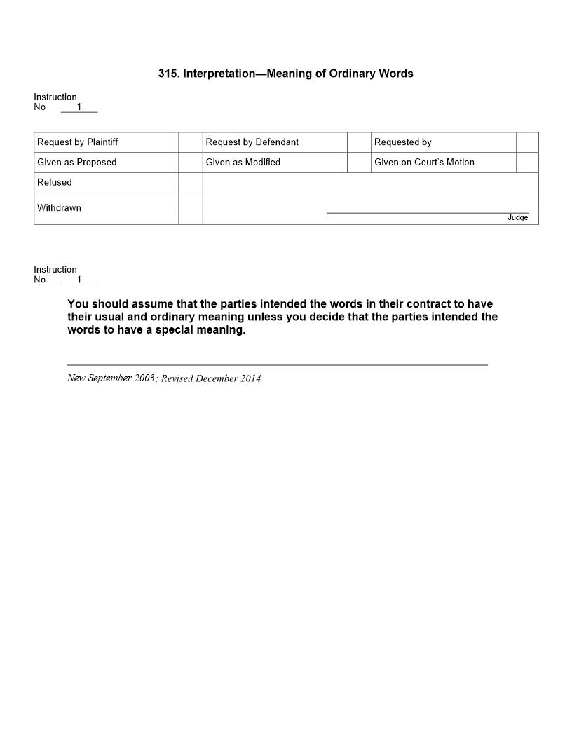 315. Interpretation Meaning Of Ordinary Words | Pdf Doc Docx | Jury Instructions