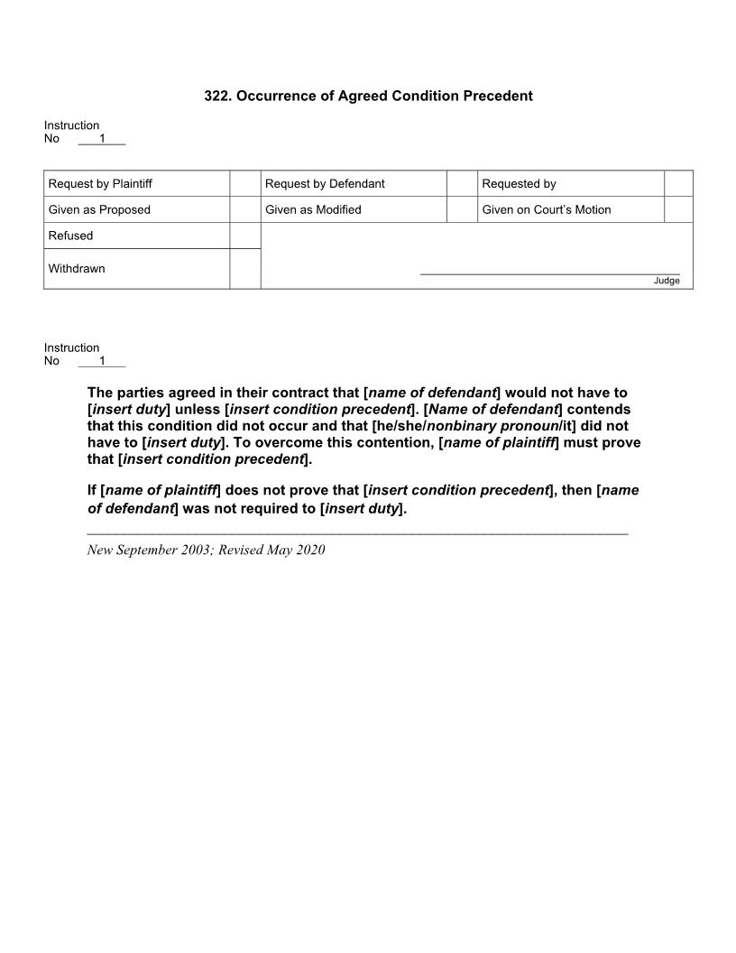 322. Occurrence Of Agreed Condition Precedent | Pdf Doc Docx | Jury Instructions