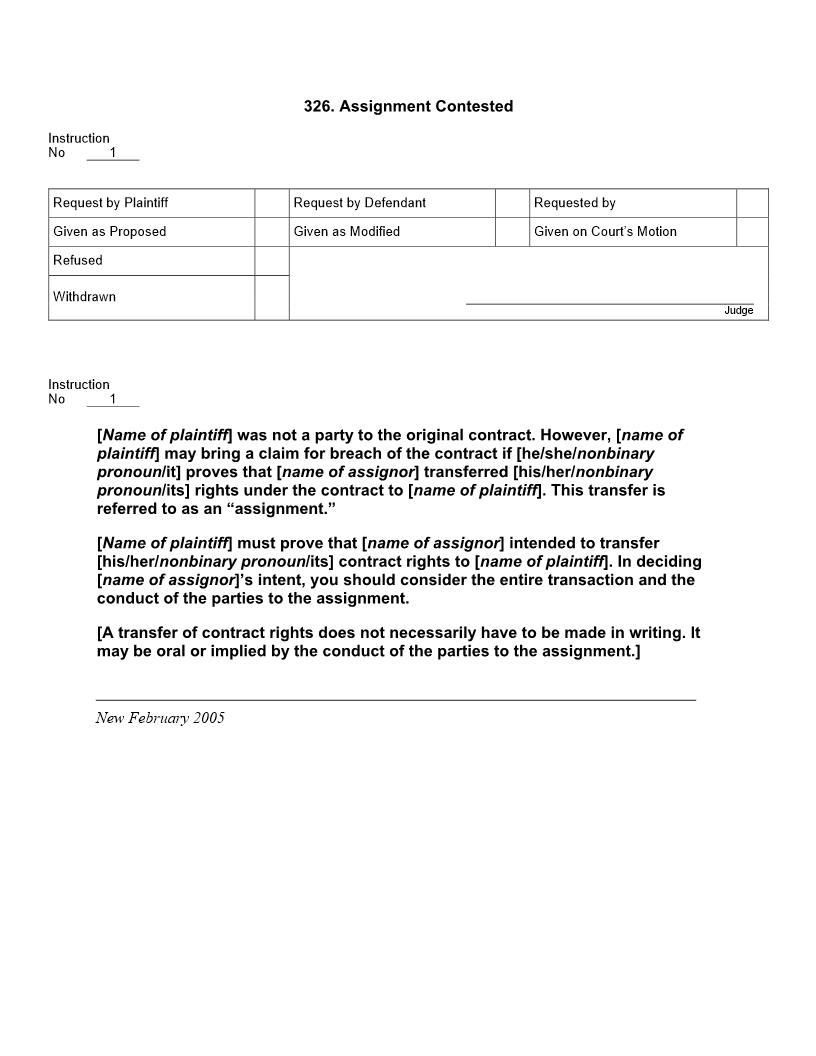 326. Assignment Contested | Pdf Doc Docx | Jury Instructions