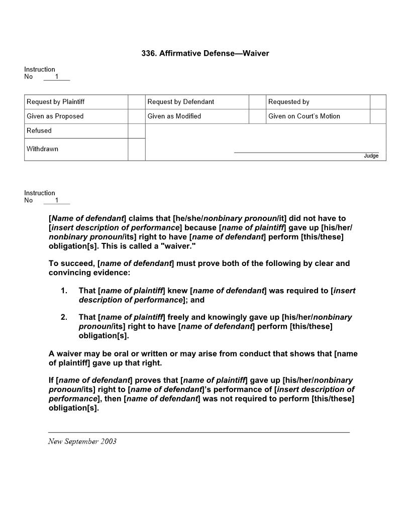336. Affirmative Defense Waiver | Pdf Doc Docx | Jury Instructions