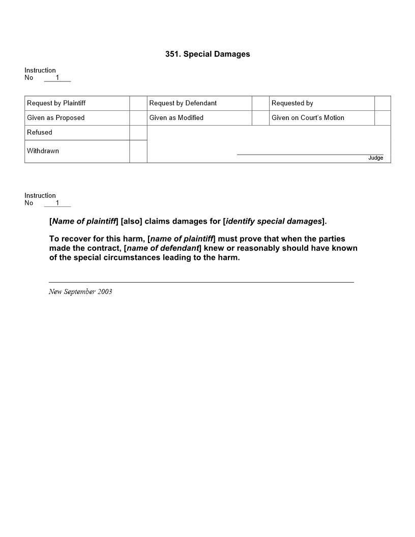 351. Special Damages | Pdf Doc Docx | Jury Instructions