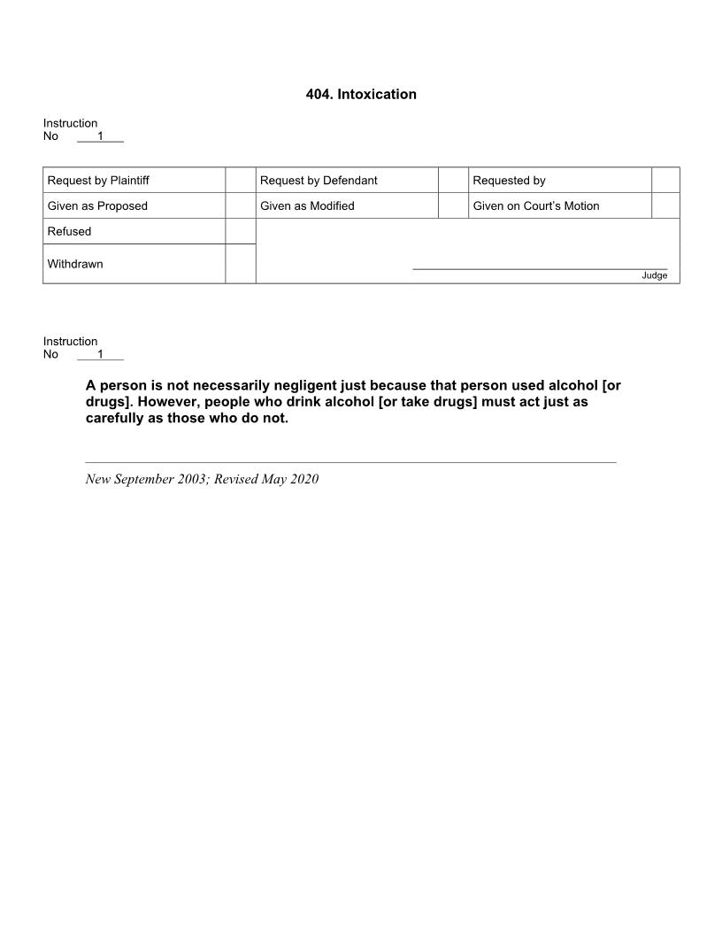 404. Intoxication | Pdf Docx | Jury Instructions