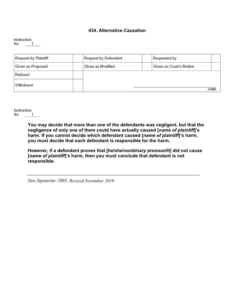 434. Alternative Causation | Pdf Docx | Jury Instructions