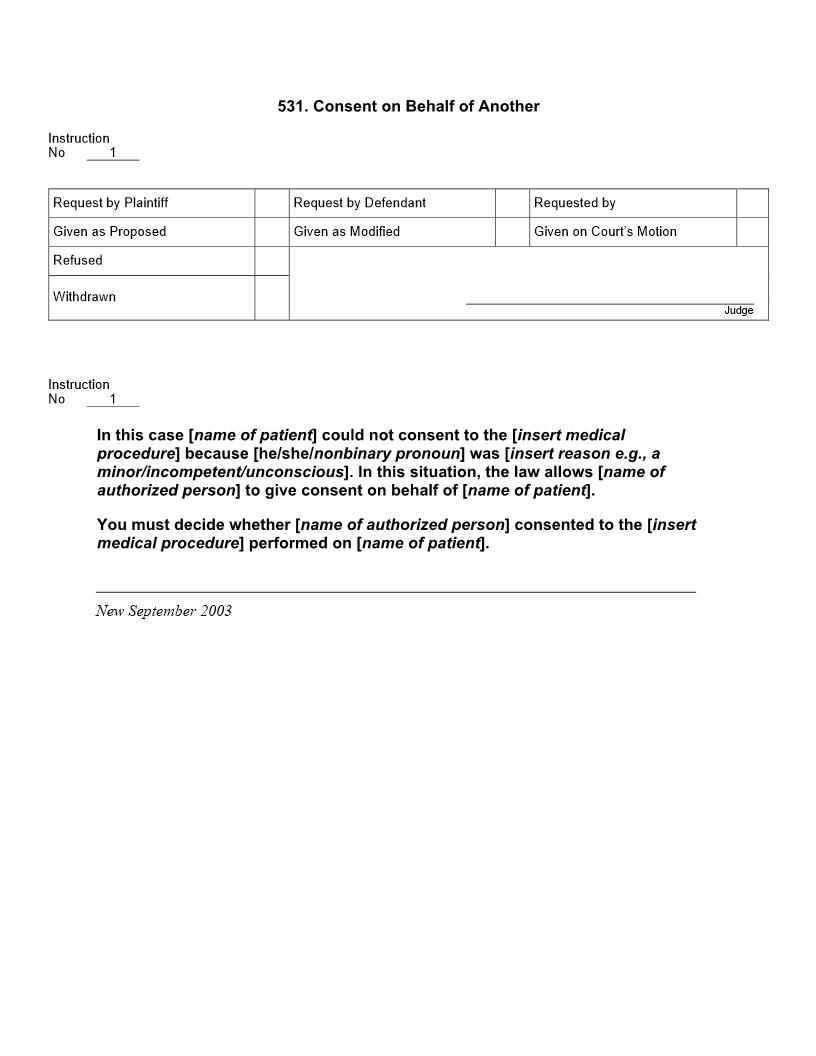 531. Consent on Behalf of Another | Pdf Docx | Jury Instructions