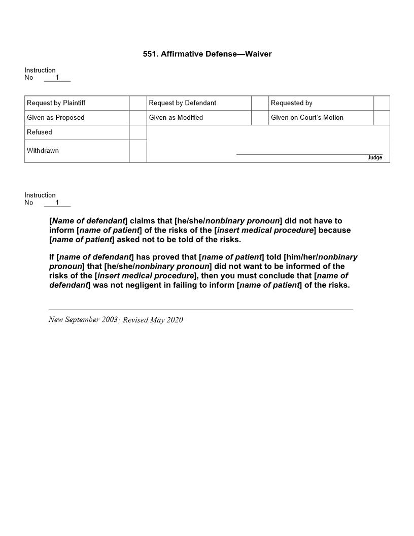 551. Affirmative Defense Waiver | Pdf Docx | Jury Instructions