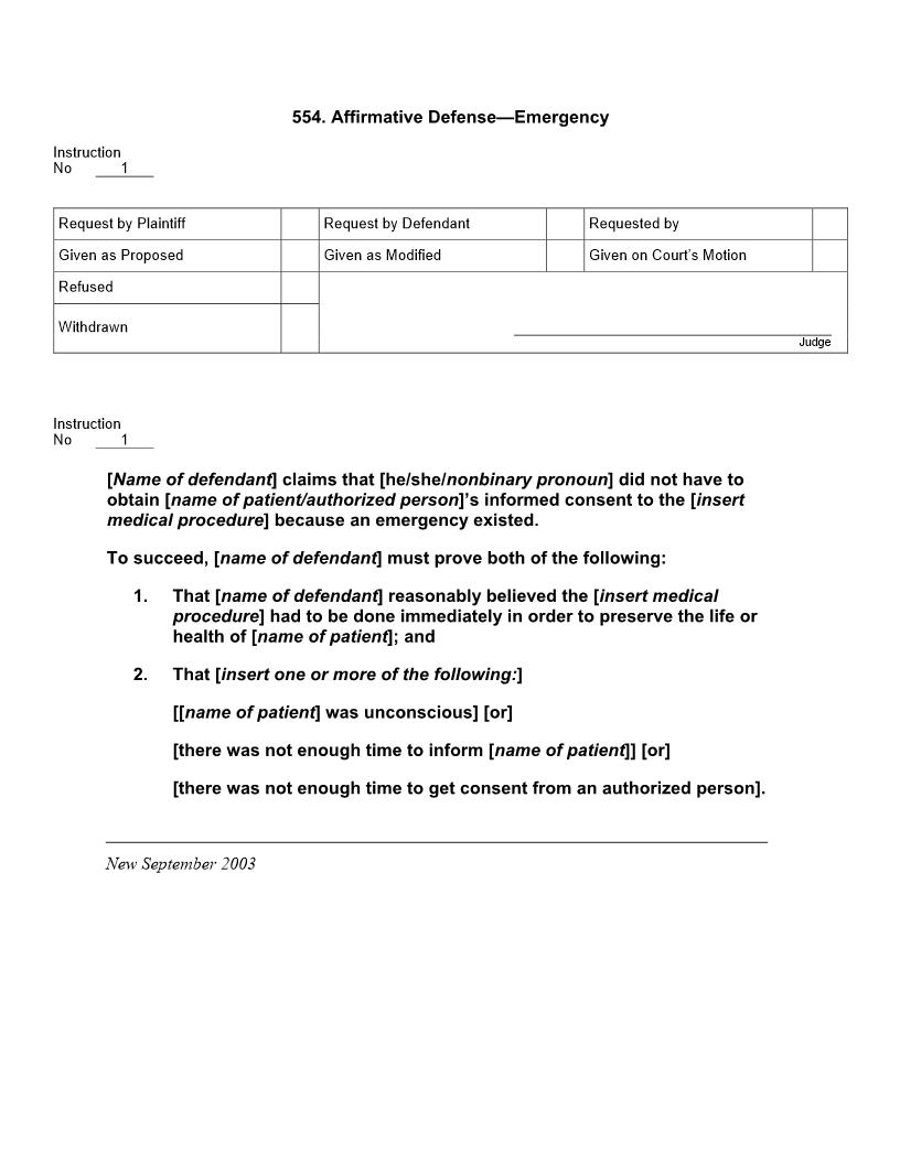 554. Affirmative Defense Emergency | Pdf Docx | Jury Instructions