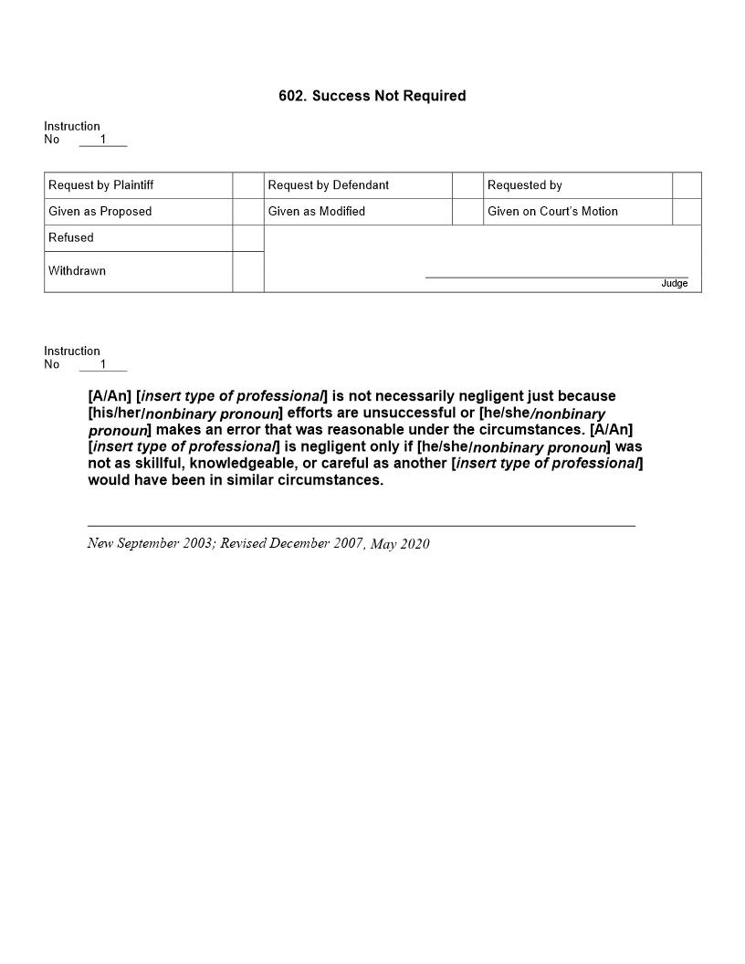 602. Success Not Required | Pdf Docx | Jury Instructions