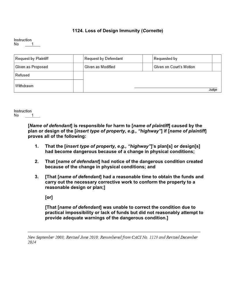 1124. Loss of Design Immunity (Cornette) | Pdf Docx | Jury Instructions