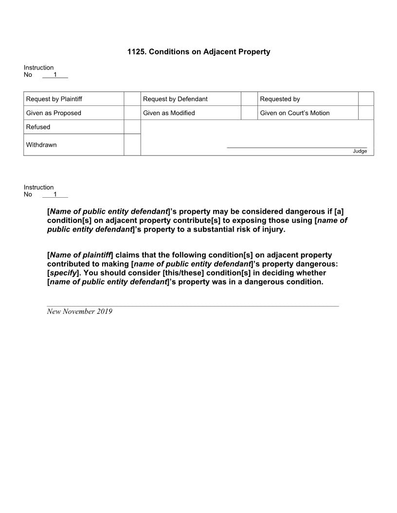 1125. Conditions On Adjacent Property | Pdf Docx | Jury Instructions
