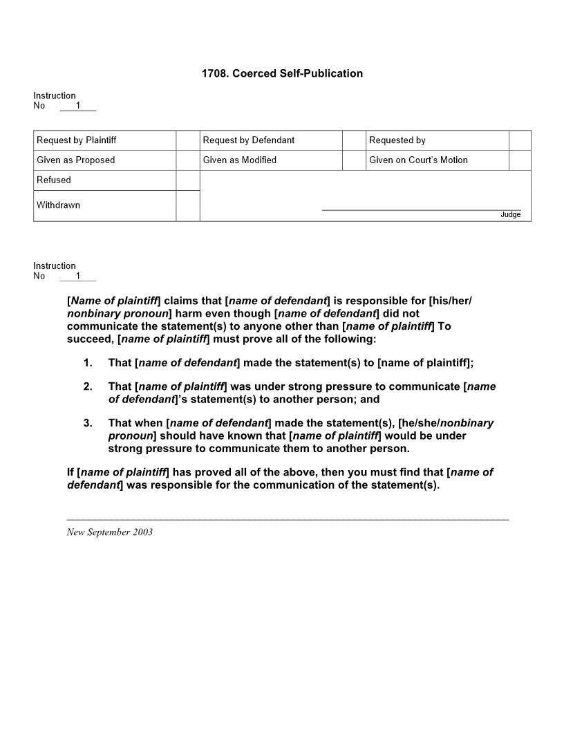 1708. Coerced Self-Publication | Pdf Docx | Jury Instructions