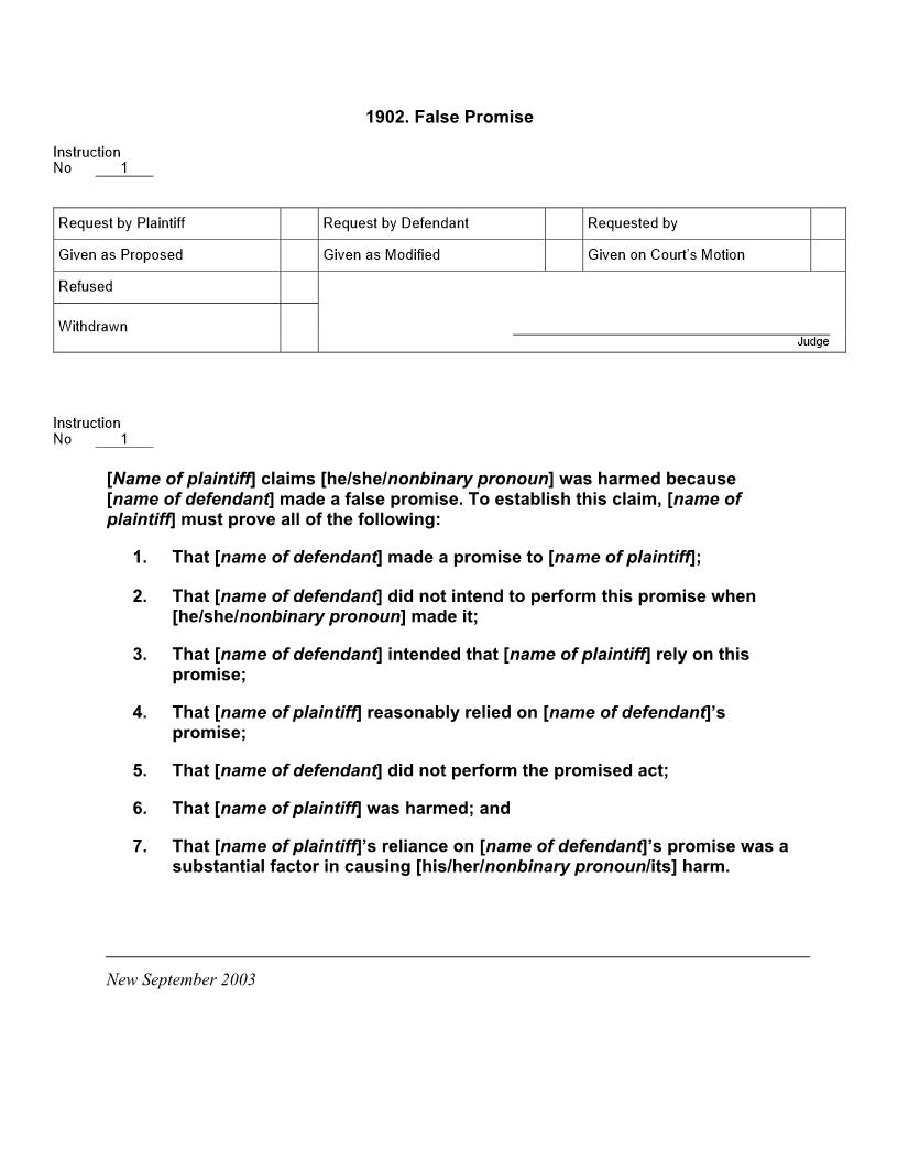 1902. False Promise | Pdf Docx | Jury Instructions