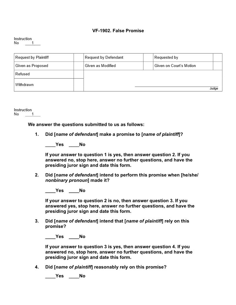 VF 1902. False Promise | Pdf Docx | Jury Instructions