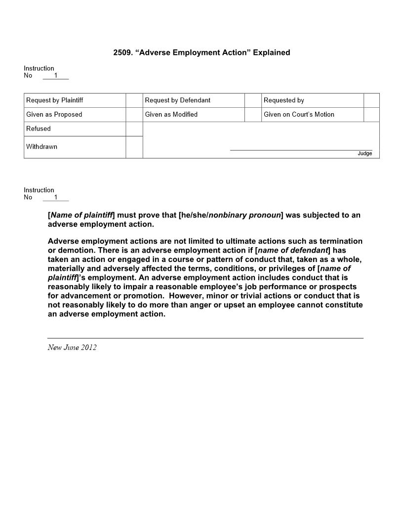 2509. Adverse Employment Action Explained | Pdf Docx | Jury Instructions