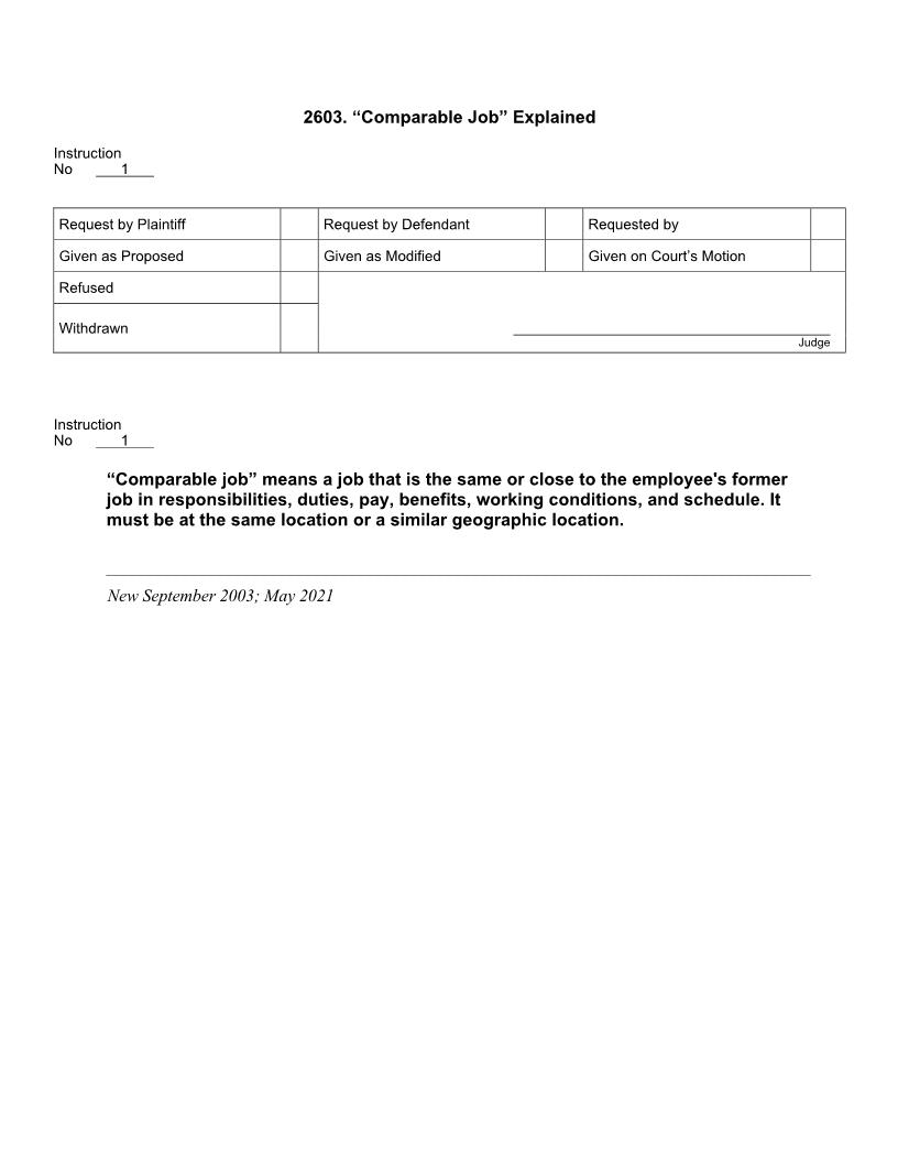 2603. Comparable Job Explained | Pdf Docx | Jury Instructions