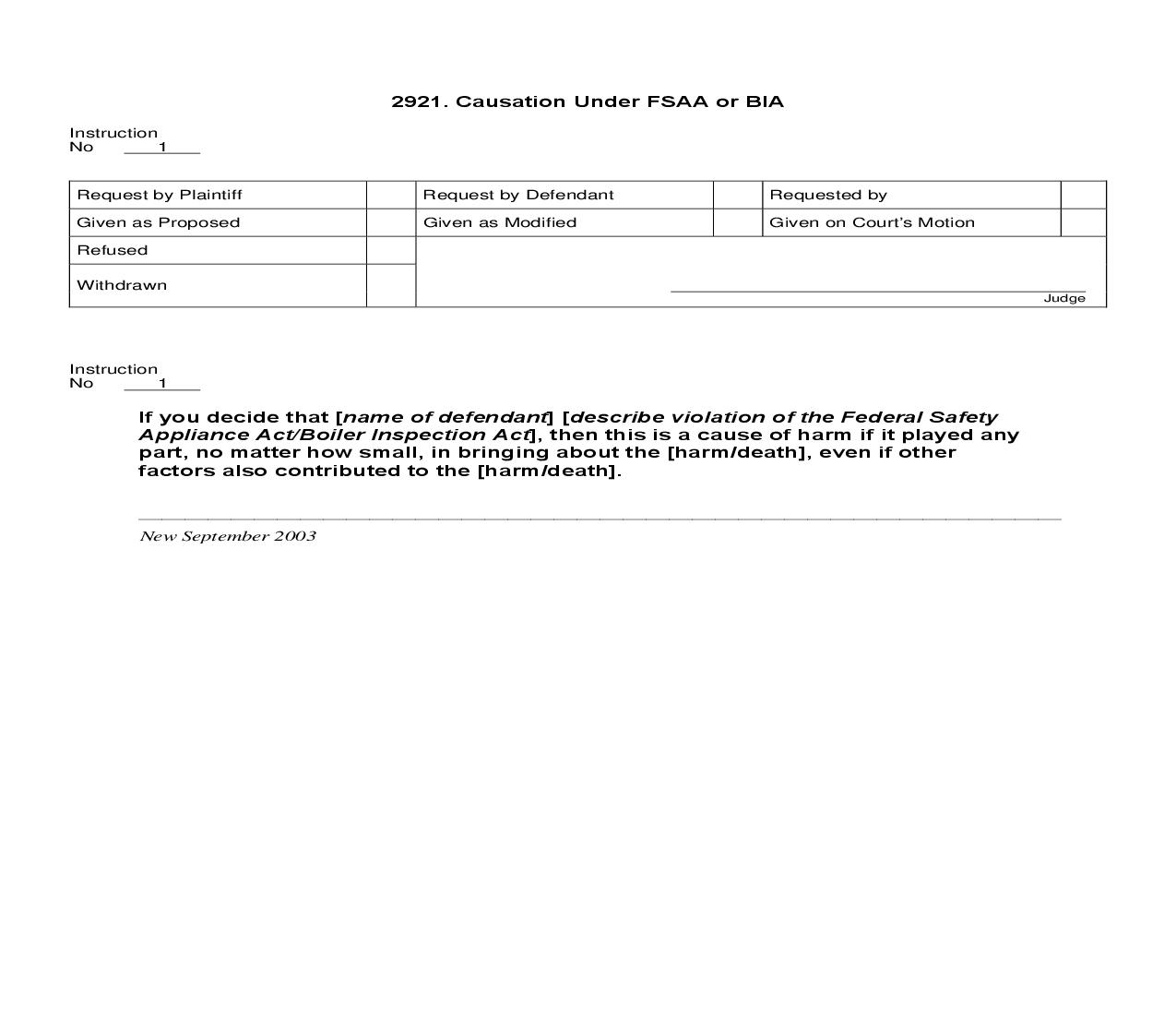 2921. Causation Under FSAA or BIA | Pdf Doc Docx | Jury Instructions