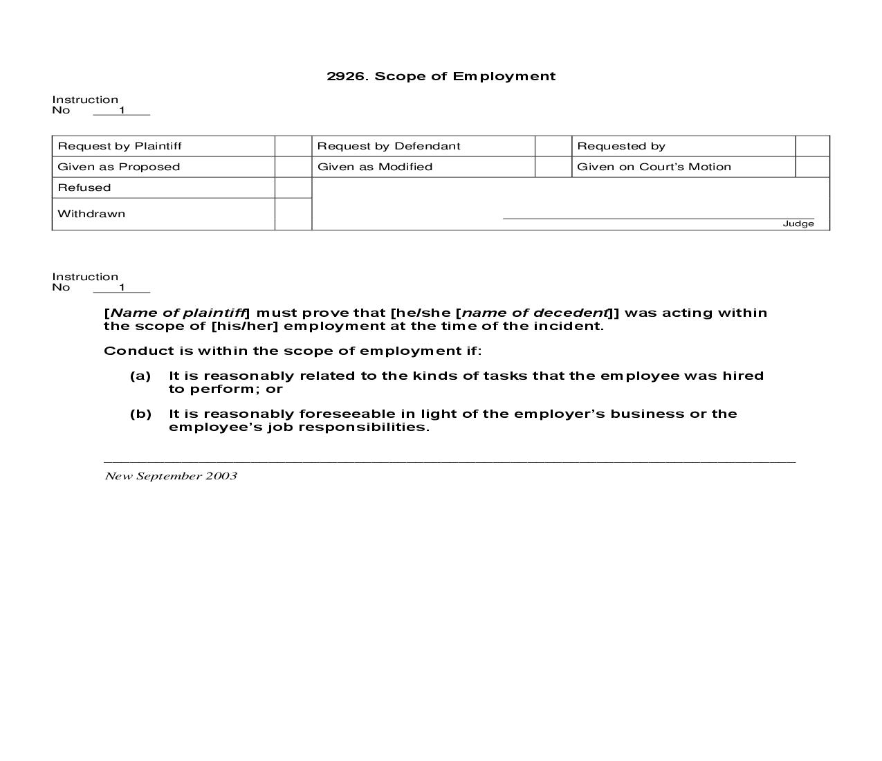 2926. Scope of Employment | Pdf Doc Docx | Jury Instructions